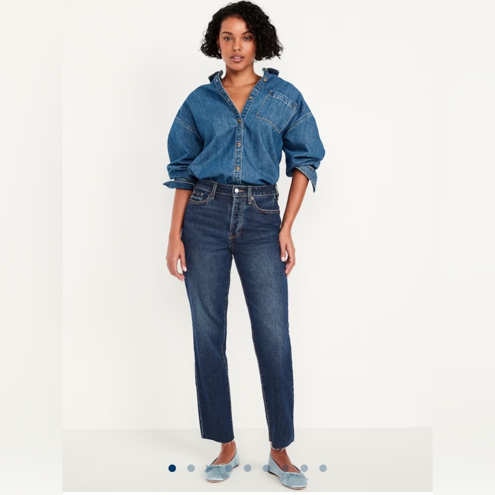 Old Navy High-Waisted Button-Fly OG Straight Ankle Jeans 6
